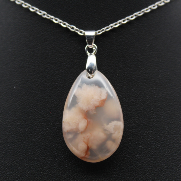 Flower agate drop hänge
