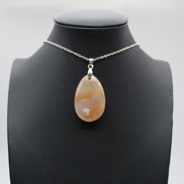 Flower agate drop hänge