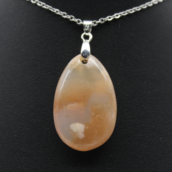 Flower agate drop hänge