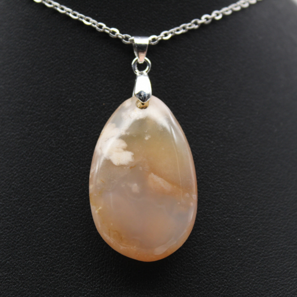 Flower agate drop hänge
