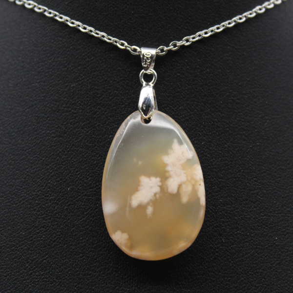 Flower agate drop hänge