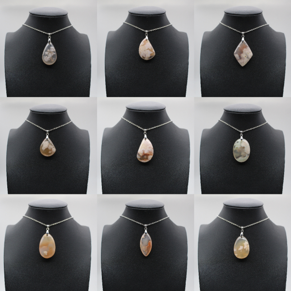 Flower agate drop hänge
