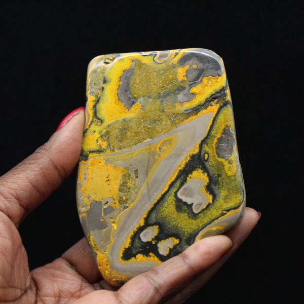 Humla Jaspis Ornament, Polerade, Livfulla Färger