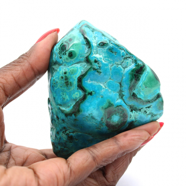 Polerad sten Chrysocolla Kongo