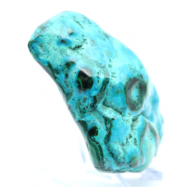 Polerad sten Chrysocolla Kongo