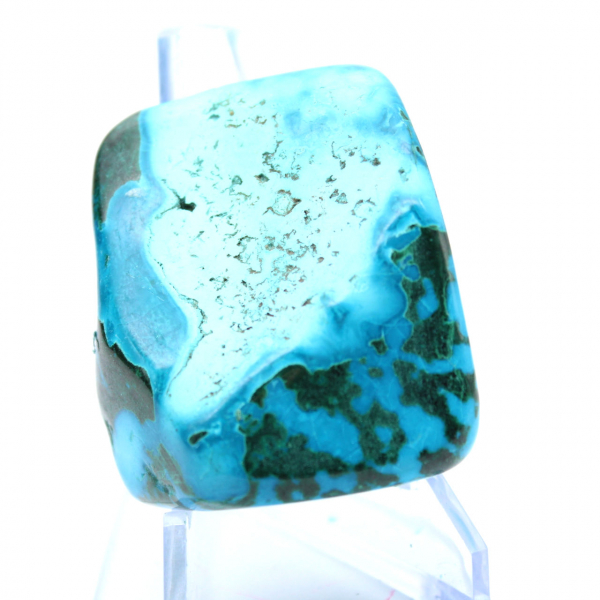 Polerad chrysocolla från Kongo