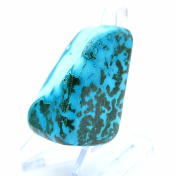 Polerad chrysocolla från Kongo