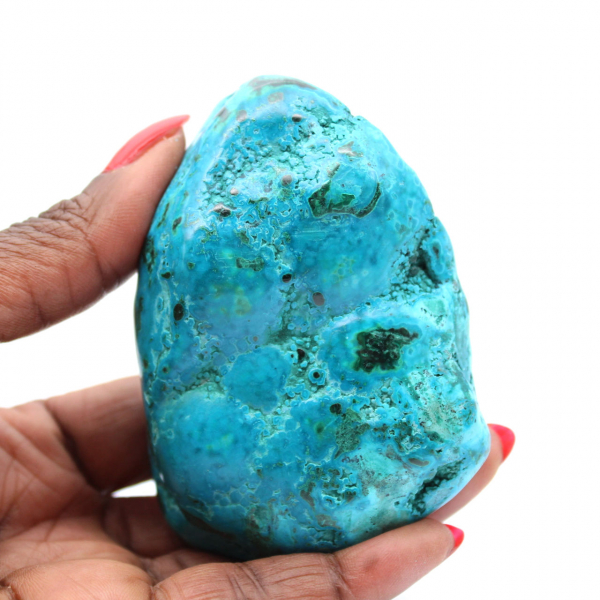Polerad Chrysocolla prydnadssten