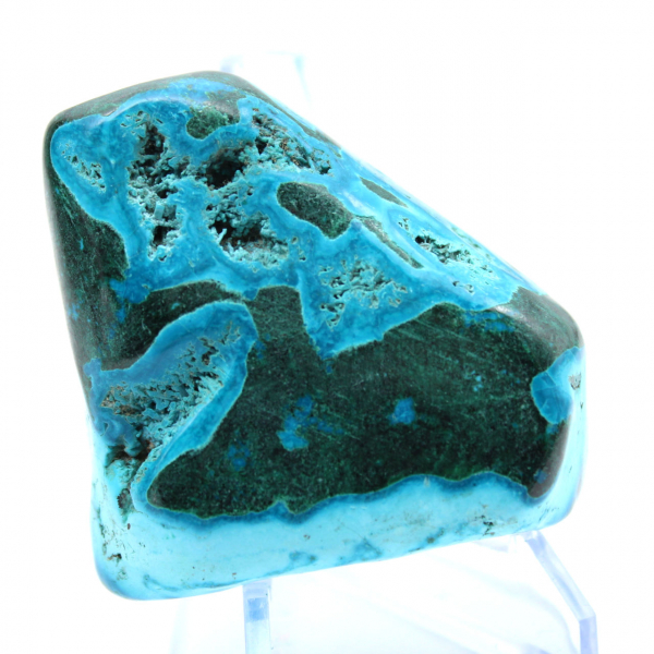 Polerad sten i Kongo Chrysocolla