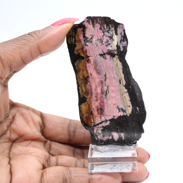 Naturlig Rhodonit sten rå och unik mineral