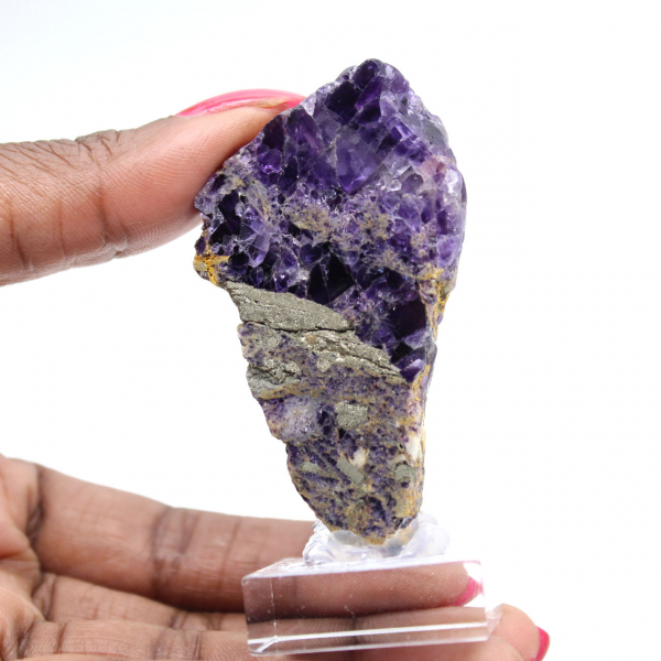 Naturlig Fluorit Pyrit sten unik mineral