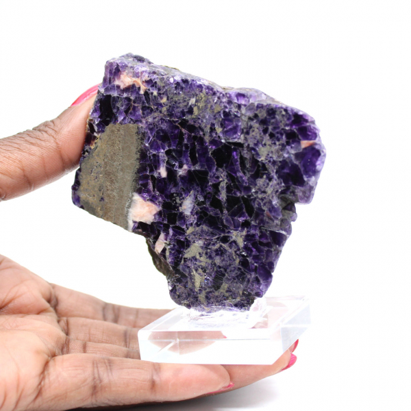 Naturlig Fluorit Pyrit sten unik mineral