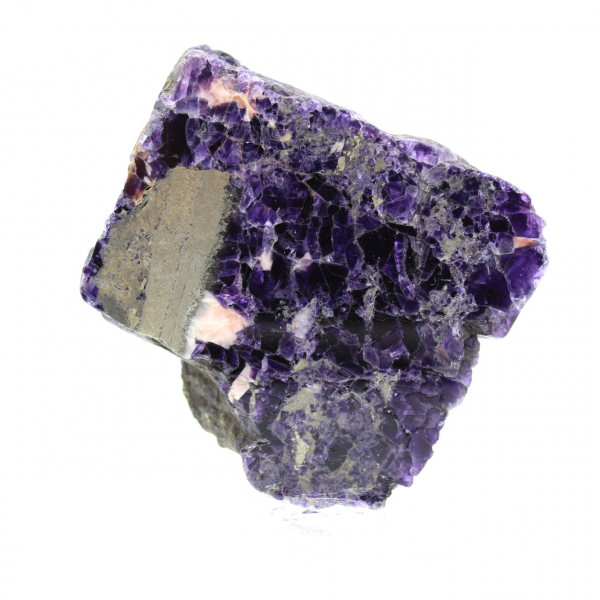 Naturlig Fluorit Pyrit sten unik mineral