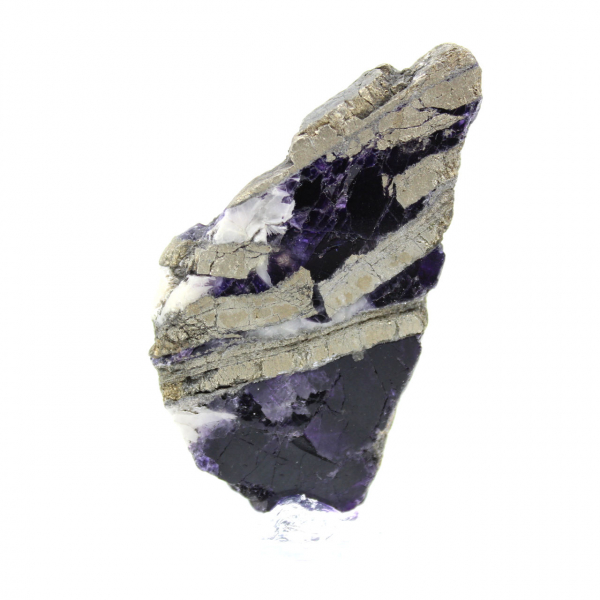 Naturlig Fluorit Pyrit sten unik mineral