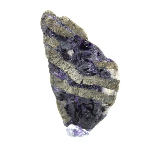 Naturlig Fluorit Pyrit sten unik mineral
