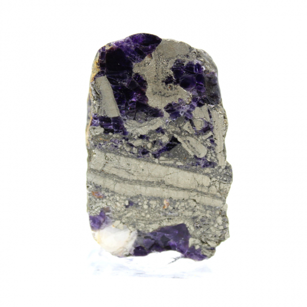 Naturlig Fluorit Pyrit sten unik mineral