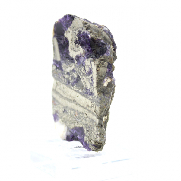 Naturlig Fluorit Pyrit sten unik mineral