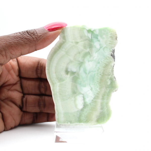 Naturlig grön Aragonit sten skiva