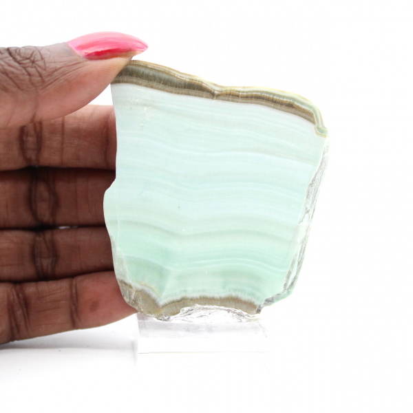 Grön Aragonit skiva för mineralsamling Grön Aragonit skiva för mineralsamling