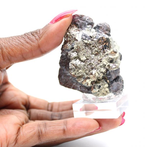 Dekorativ Sten Sfalerit Pyrit