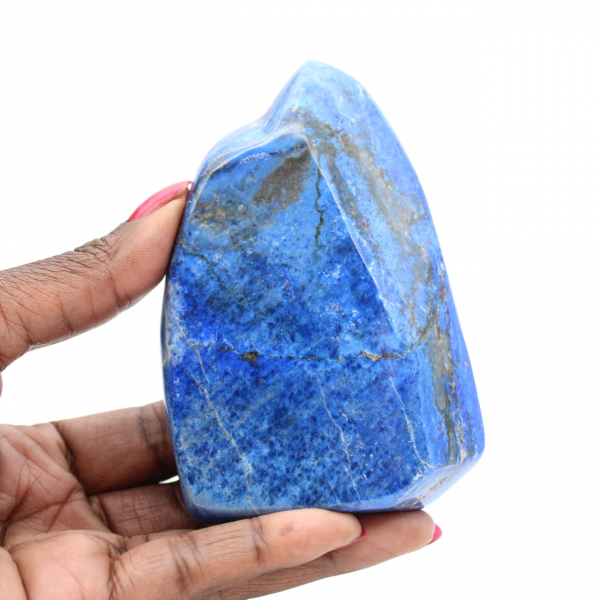 Lapislazuli-prydnad från Afghanistan, polerade ädelstenar