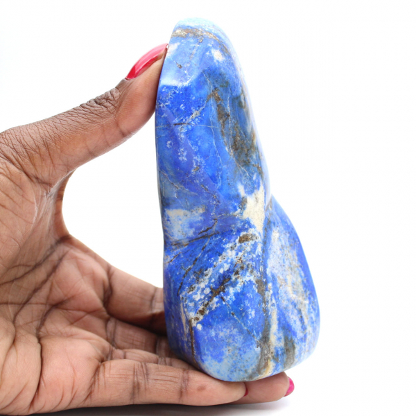 Djupblå lapis lazuli mineralprydnad från Afghanistan