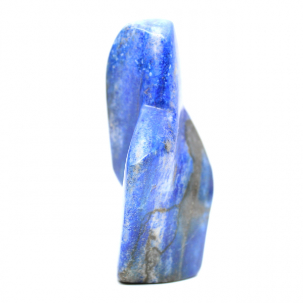 Polerad lapis lazuli-prydnad i djupa nyanser