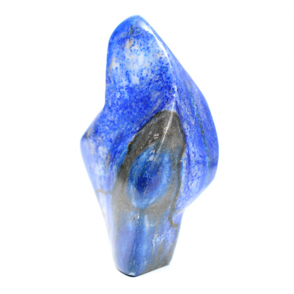 Polerad lapis lazuli-prydnad i djupa nyanser