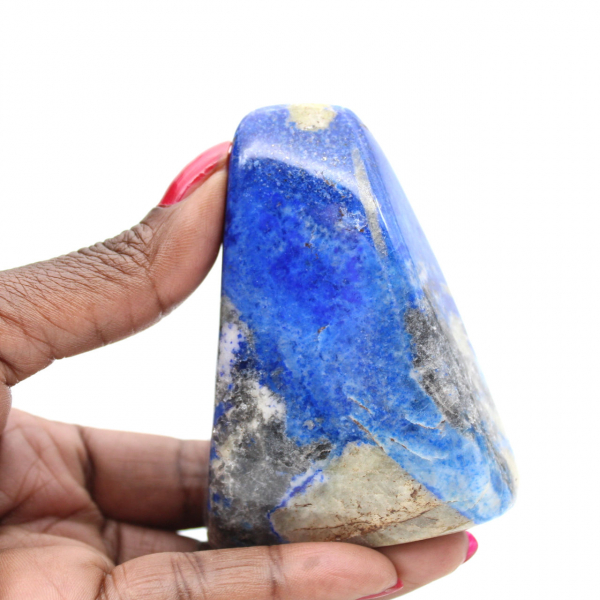 Lapis Lazuli, polerad ornament med pyritinneslutningar