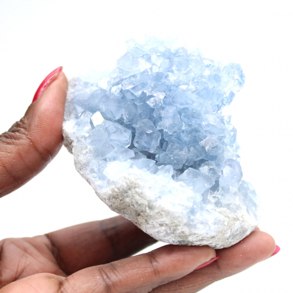 Äkta Madagaskar Blå Celestit Geode