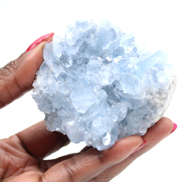 Blå celestitgeod Madagaskar naturligt mineral