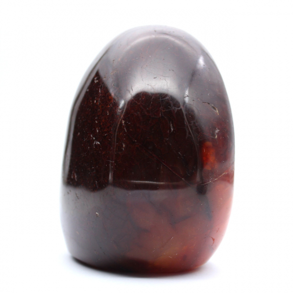 Karneolpolerad ornament från Madagaskar - Naturlig samlarsten intensivt röd-orange