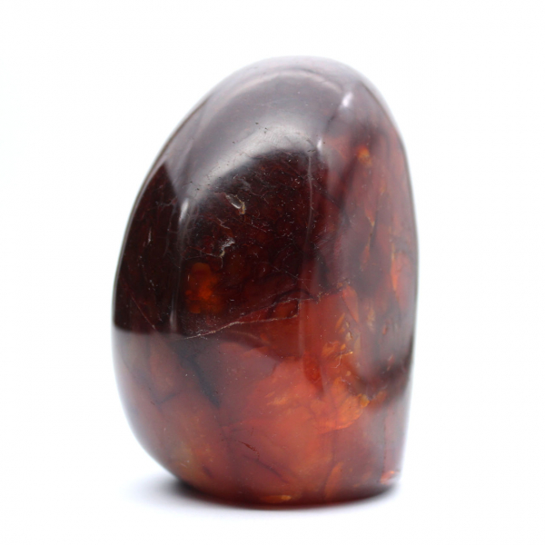 Karneolpolerad ornament från Madagaskar - Naturlig samlarsten intensivt röd-orange