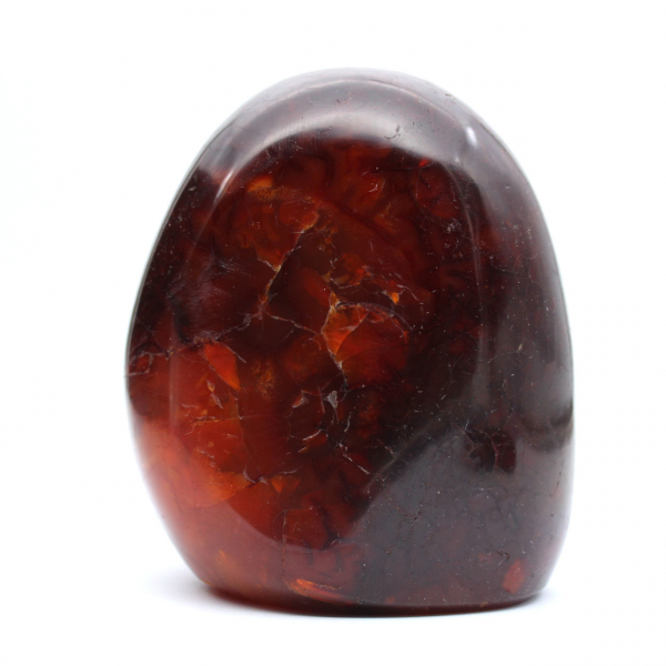 Karneolpolerad ornament från Madagaskar - Naturlig samlarsten intensivt röd-orange