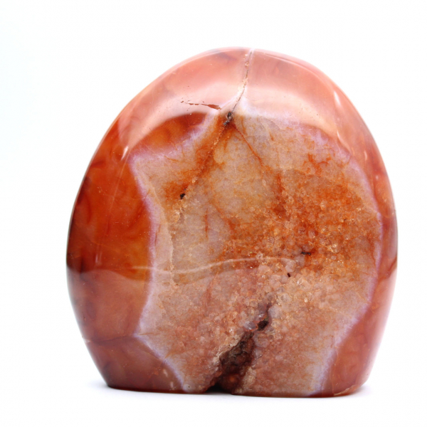 Polerad Madagaskarkarneol - Stor dekorativ sten (naturlig ornament)