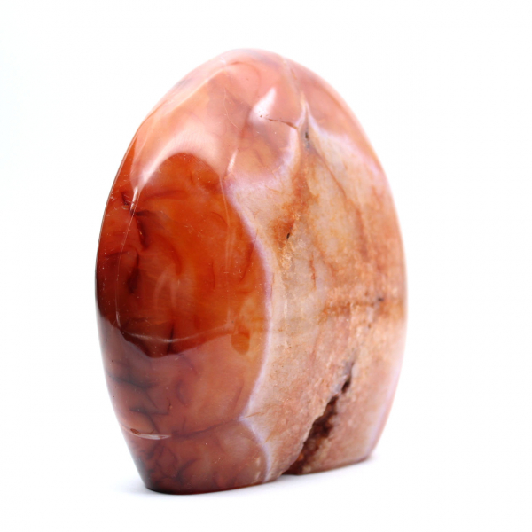 Polerad Madagaskarkarneol - Stor dekorativ sten (naturlig ornament)