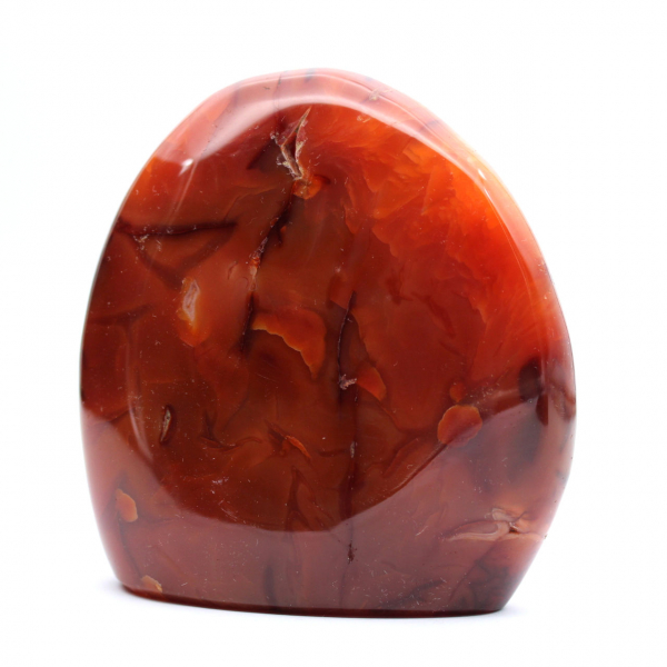 Polerad Madagaskarkarneol - Stor dekorativ sten (naturlig ornament)