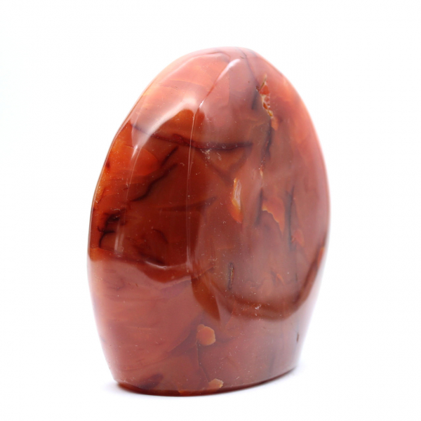 Polerad Madagaskarkarneol - Stor dekorativ sten (naturlig ornament)