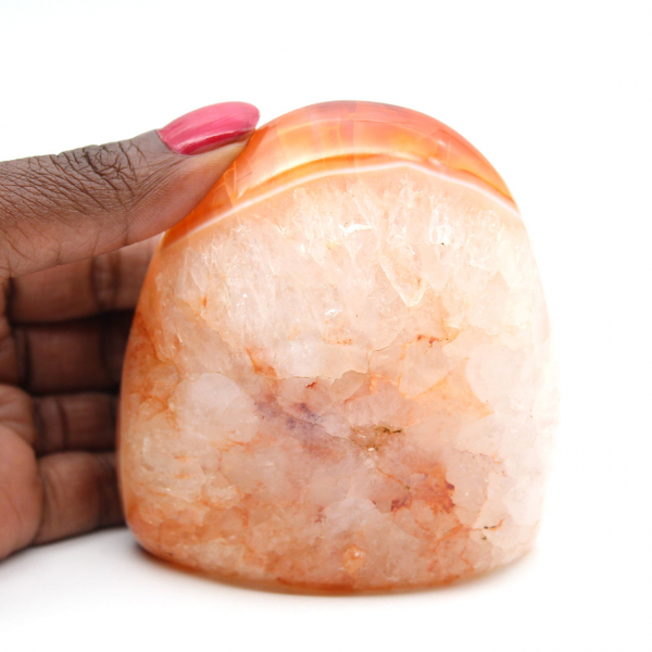 Liten polerad karneolprydnad Madagaskar - naturlig samlarsten (490 g)
