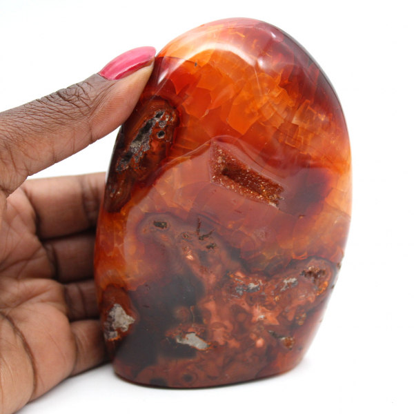 Polerad karneol mellanstor ornament - Autentiskt Madagaskar-mineral för inomhusbruk