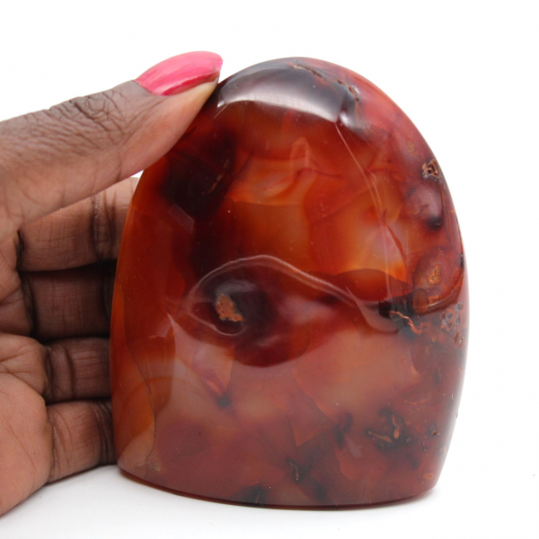 Polerad karneol liten bit - Dekorativt mineralprov (Madagaskar)