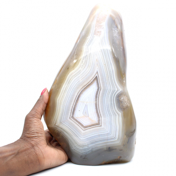 Polerad naturlig karneol, stort mineralprydnad från Madagaskar