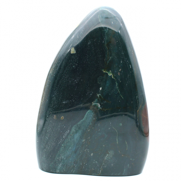 Polerad grön jaspis, massiv ornament, natursten, Madagaskar