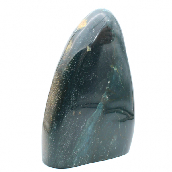 Polerad grön jaspis, massiv ornament, natursten, Madagaskar