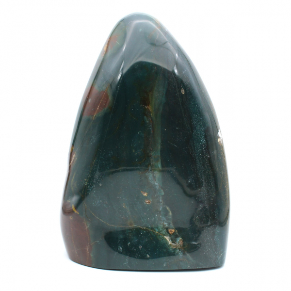 Polerad grön jaspis, massiv ornament, natursten, Madagaskar