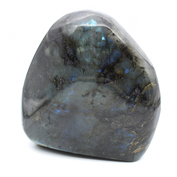 Polerad labradorit, stort mineralprydnad, samlarobjekt, Madagaskar