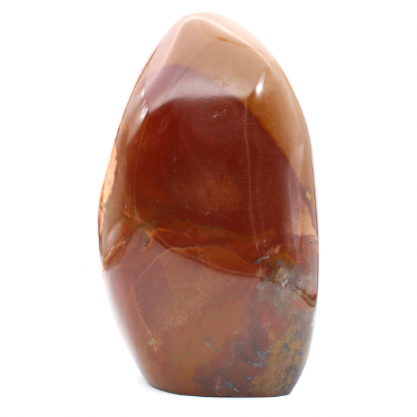 Polerad röd jaspis-ornament, massiv samlarsten, Madagaskar