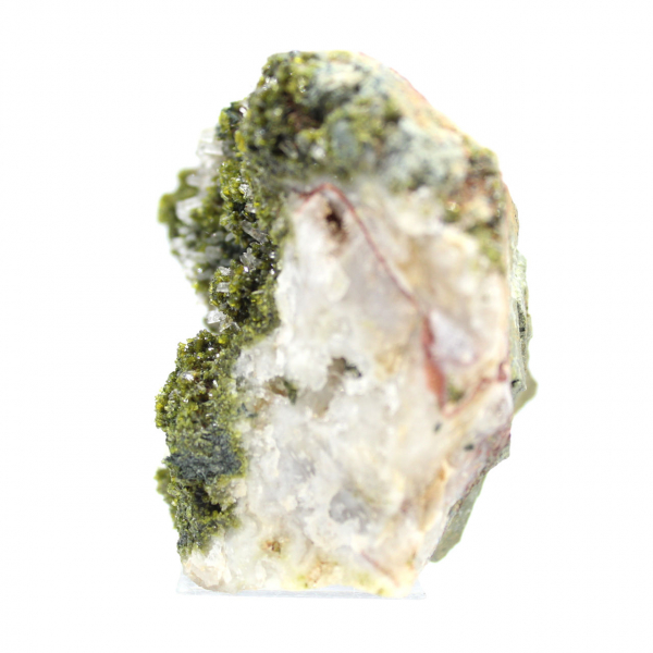 Gröna epidotkristaller på matris från Marocko