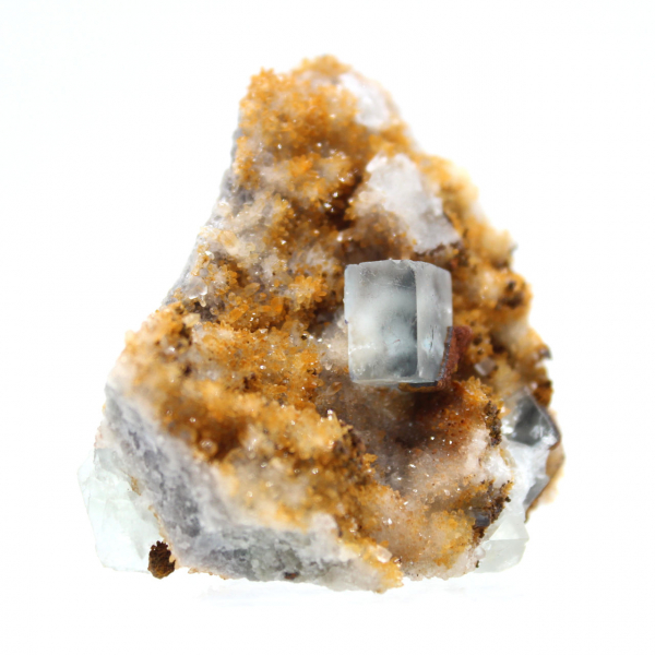 Mycket litet fluoritprov: Gröna kristaller, Marocko