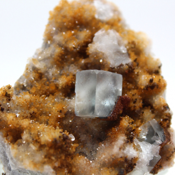 Mycket litet fluoritprov: Gröna kristaller, Marocko